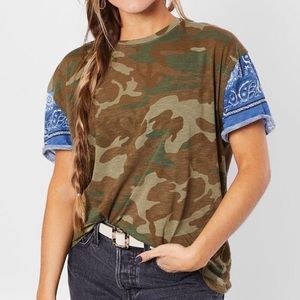Free People Camo Army Combo Short Sleeve Medium